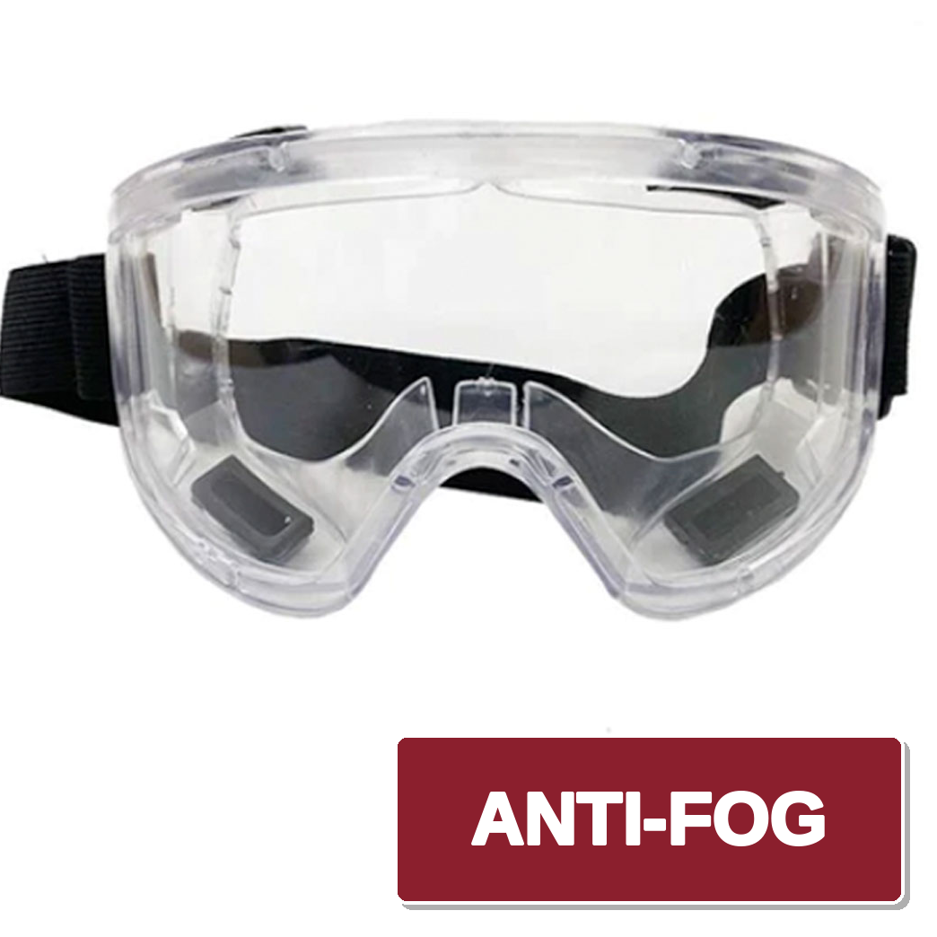 Safety Goggles Clear Lens w/ Adjustable Strap One Size Reusable for Dental Use