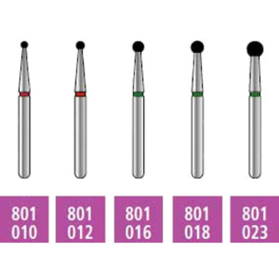 Dental Diamond FG Burs 801/801L/802 High Speed Handpiece Round Shape Single Use