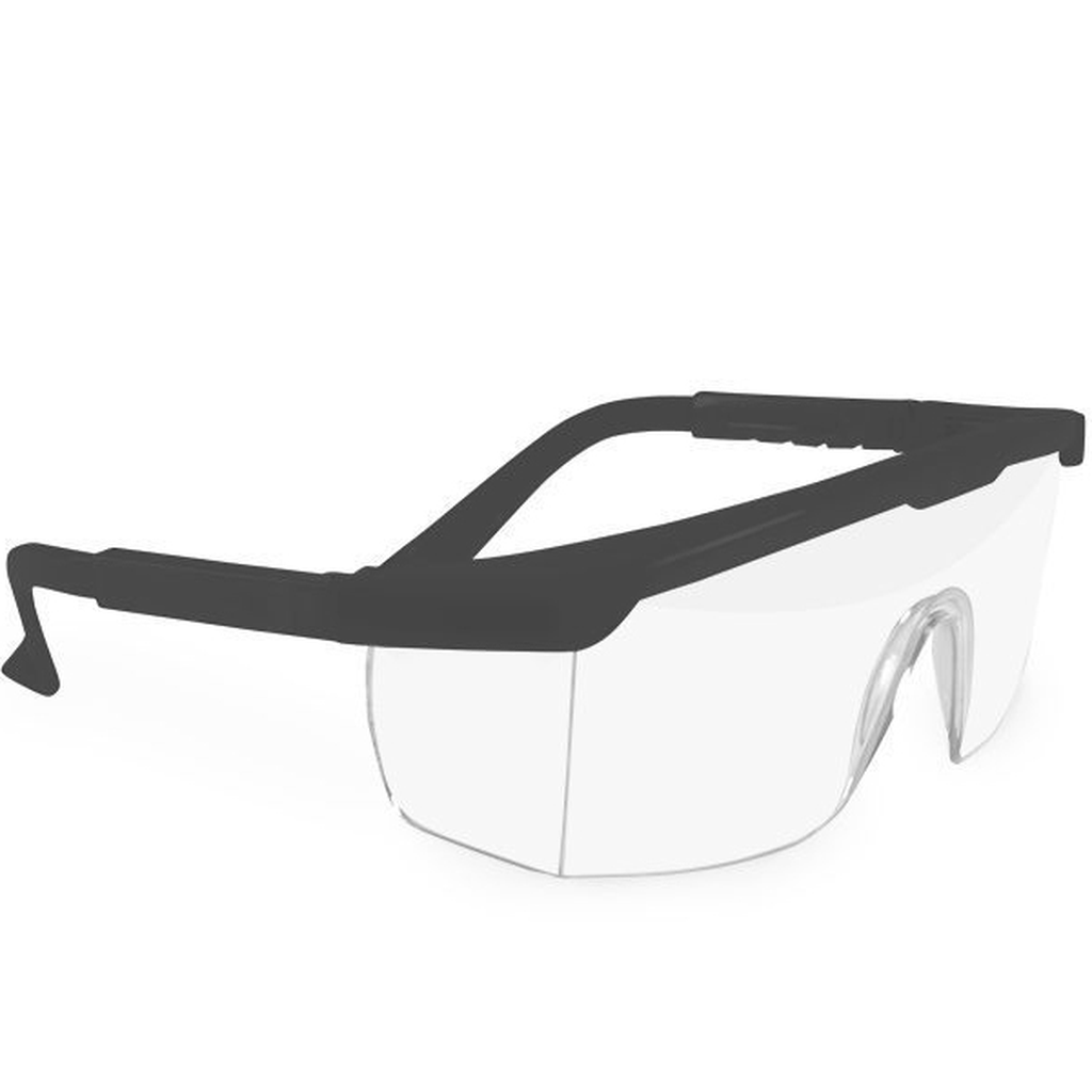 Adult Safety Glasses Clear Lenses Adjustable Arms One Size 1-Pair Dental Eyewear