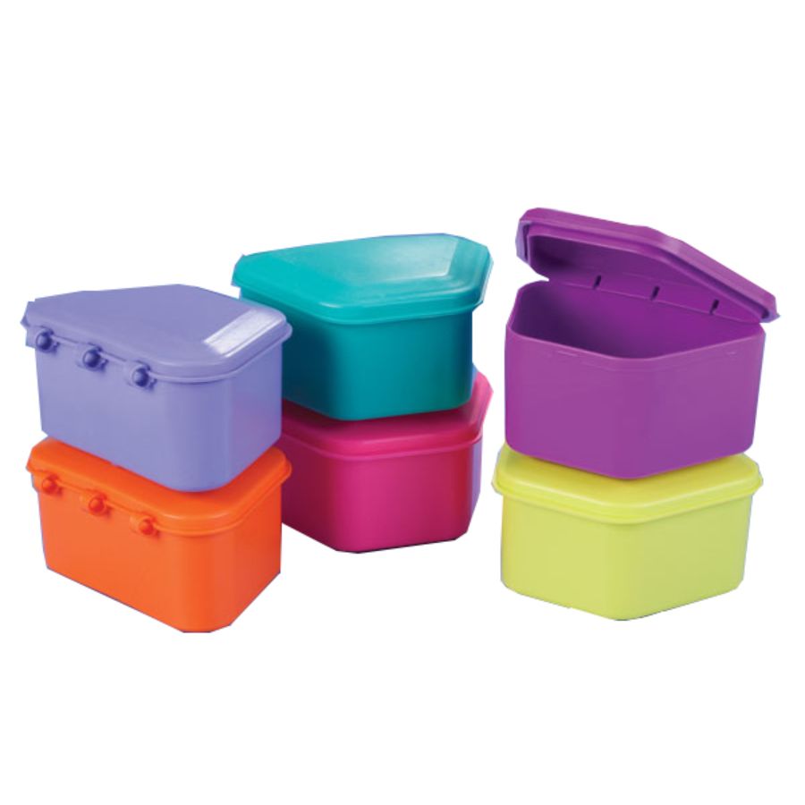 Dental Denture Cup 12/Box 1-3/4" Deep Spill Resistant Cleaning Storage Container