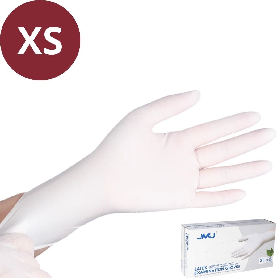 1000 PCs White Latex Exam Gloves XS/S/M/L/XL Powder-Free Non-Sterile Disposable