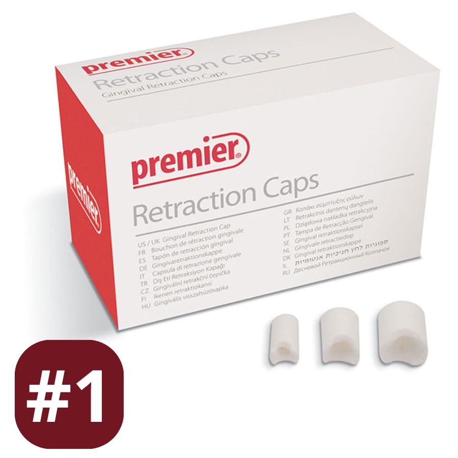 Premier Dental Retraction Caps Sizes #1/#3/#5 Anatomic Formed Cotton Medical
