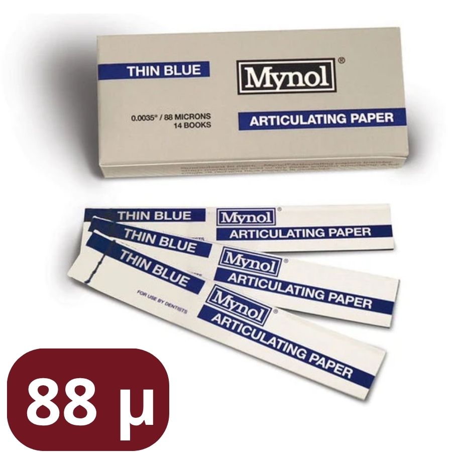 Mynol Dental Articulating Paper Strips 88/225 Micron 70-140 Sheets Occlusal Bite
