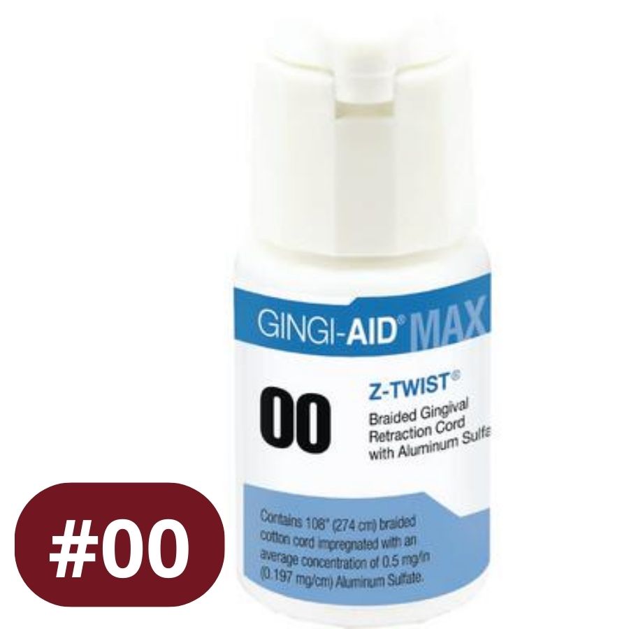 Gingi-Pak Dental Gingival Retraction Cord MAX Z-Twist Packing #00/1/2 Aluminum