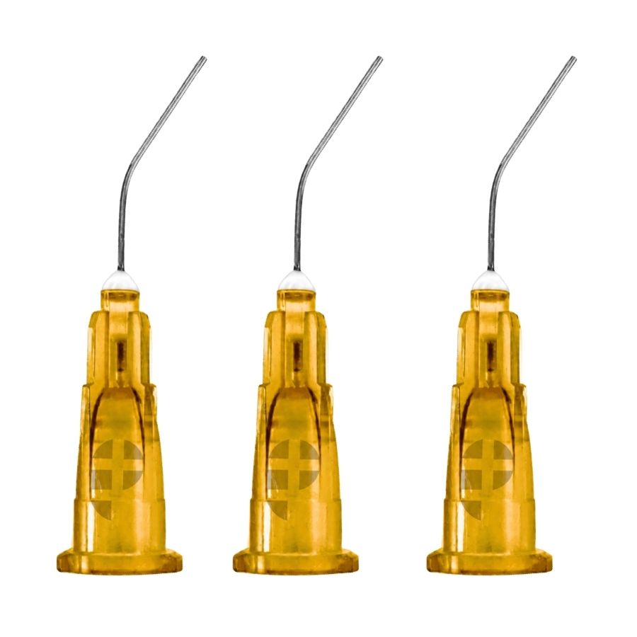 100/500/Pk Pre-Bent Applicator Tips 25ga Disposable Dispensing Resin Sealant