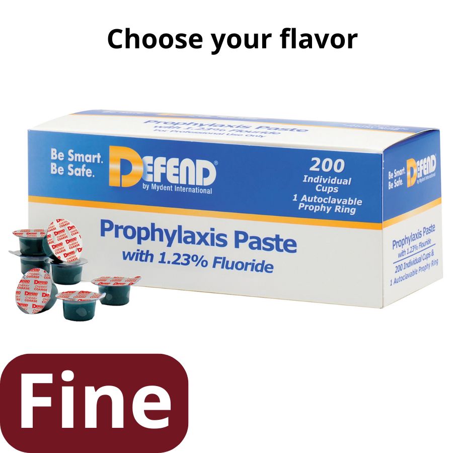 200 Cups Prophy Fluoride Paste Fine Medium Coarse Grit Non-Splatter Prophylaxis