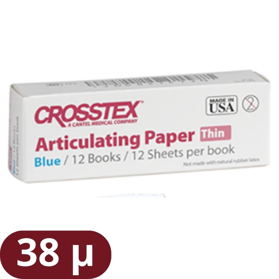 Crosstex Dental Articulating Paper Strips 38/63/71/79 Micron 144 Sheets Occlusal