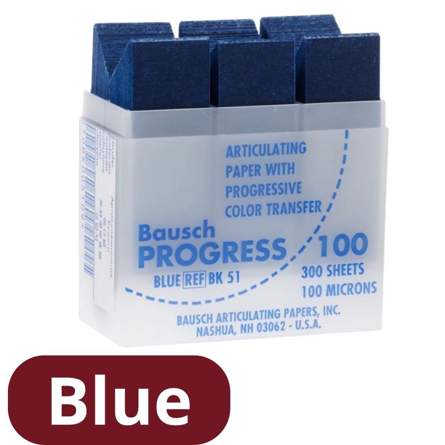 Bausch Progress Dental Articulating Paper Strips 100 Micron 300/Pk Pre-Cut Bite