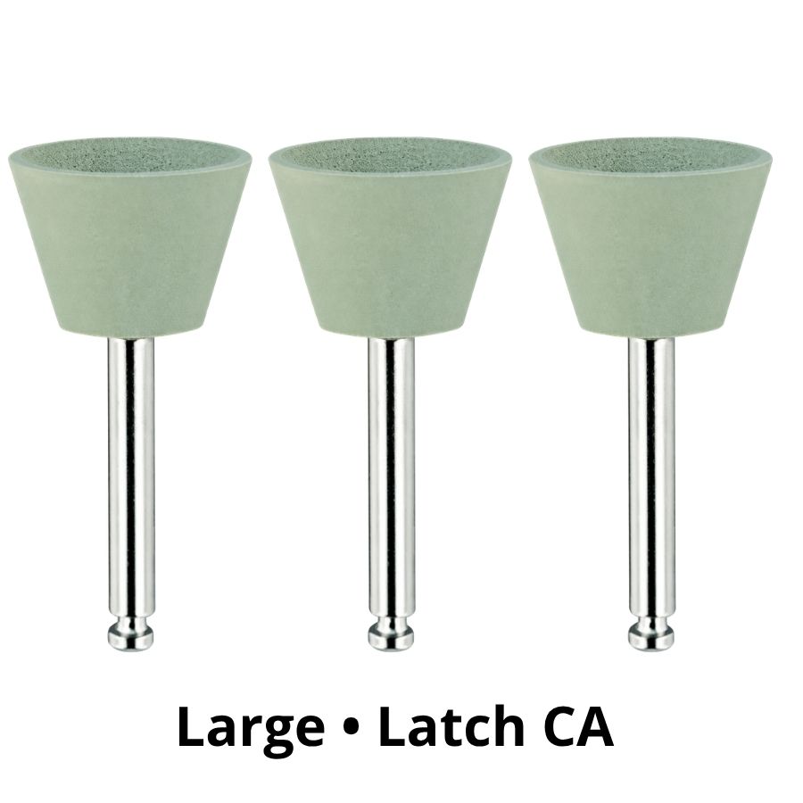 6/Pk Polishing Cups Green Grit Large C Small D Latch-Type CA Style Finishing