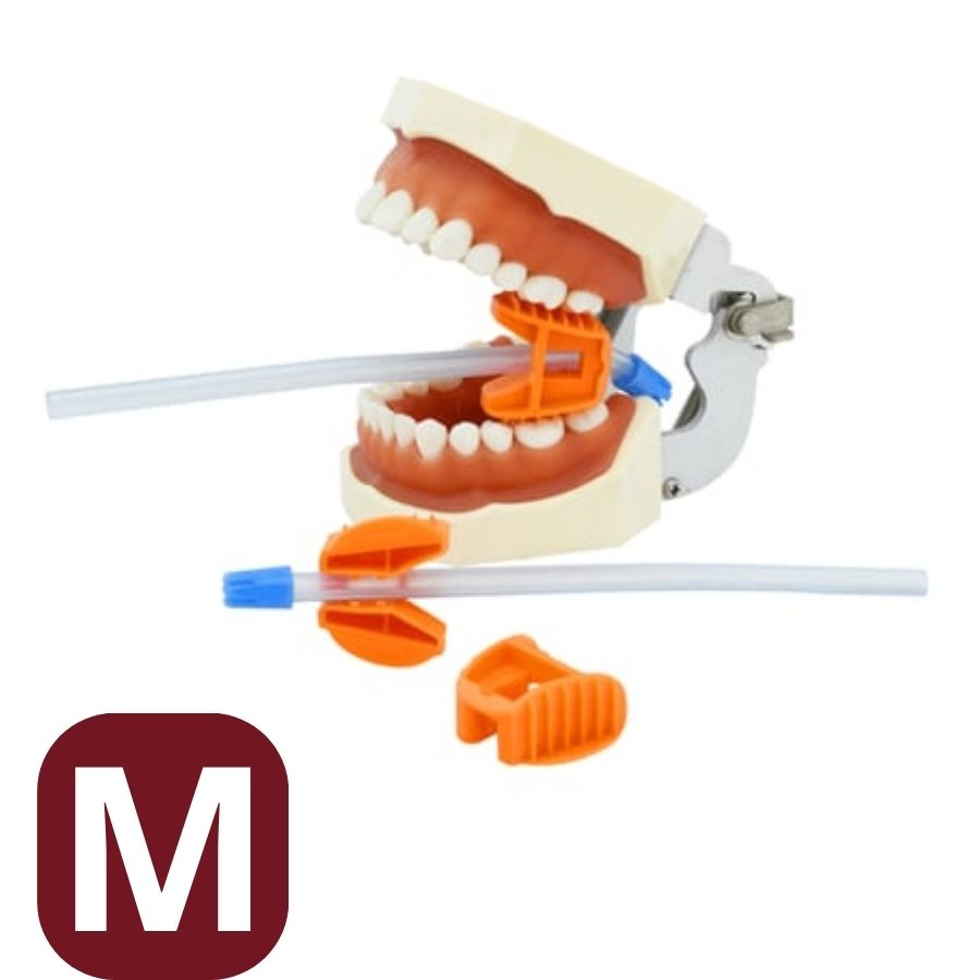 EZ Bite Block 50/100Pk Dental Mouth Prop M/L Disposable HDPE Suction Holder Oral