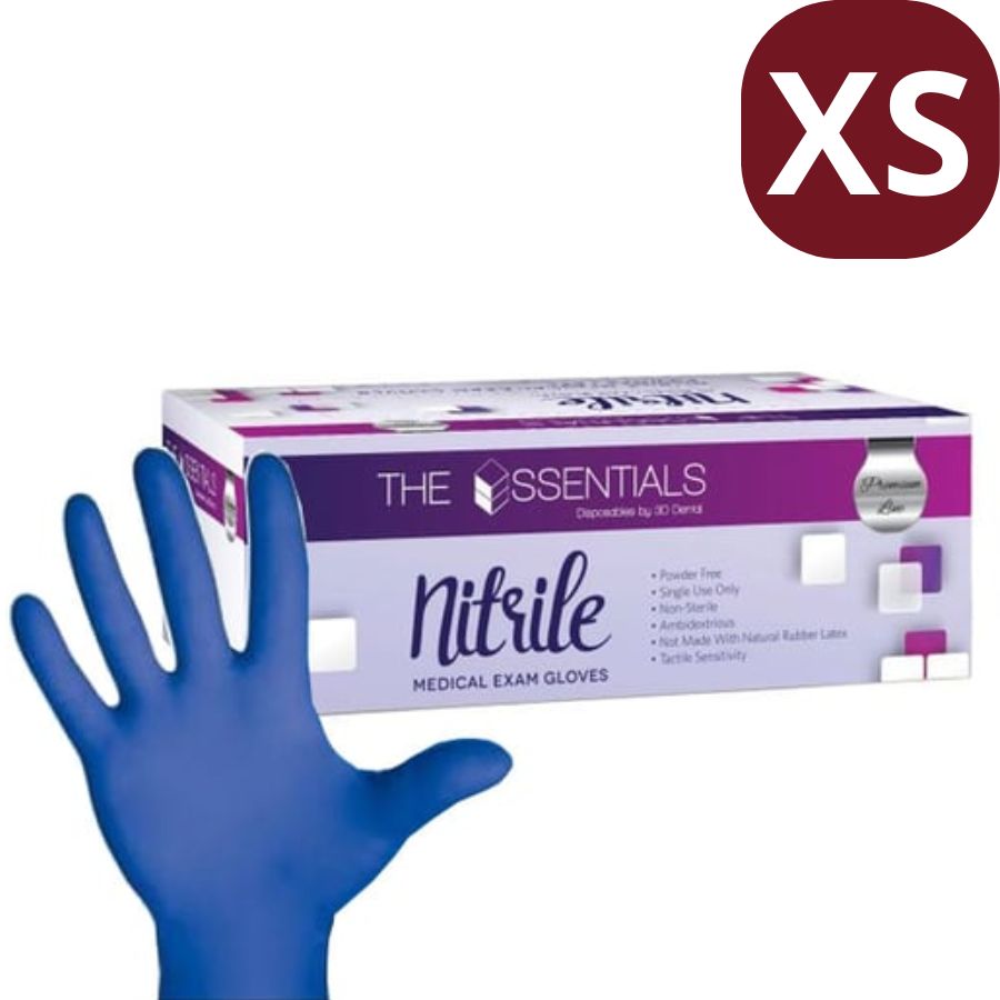 Up to 3000 Blue Nitrile Medical Exam Gloves XS/S/M/L Slim Fit Comfort Latex-Free