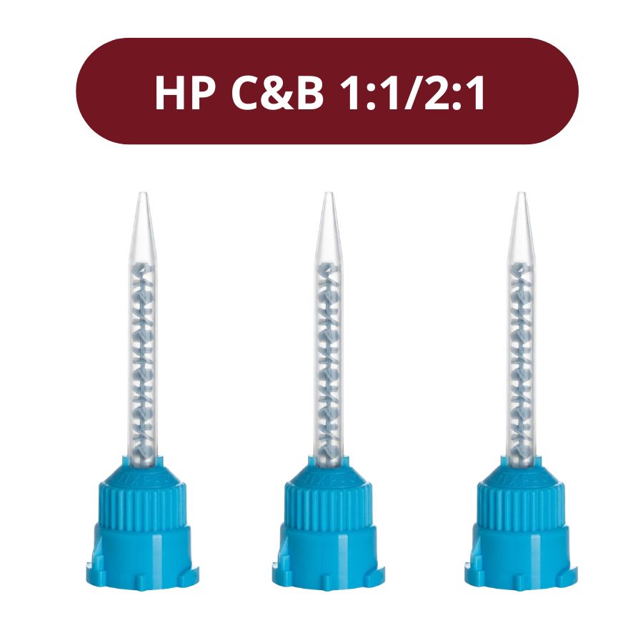 Crown & Bridge Mixing Tips 1:1/2:1 Ratio Acrylic Dental Blue/Clear HP 25/Pk.