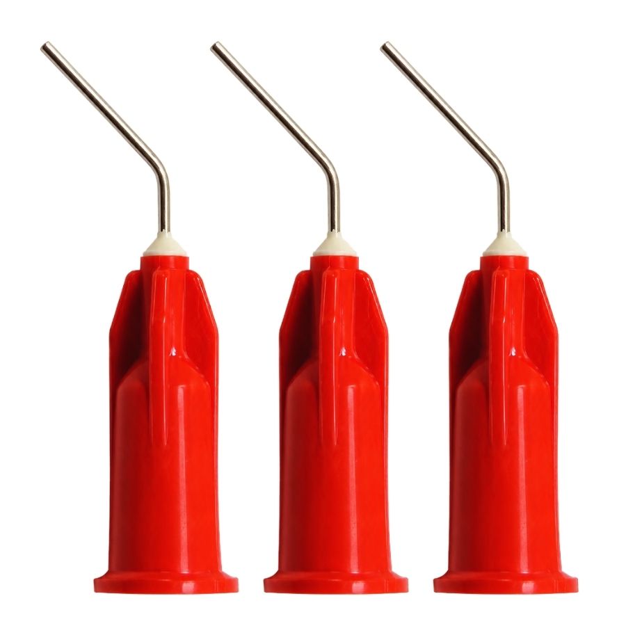 20/100/Pk Pre-Bent Applicator Tips 23ga x 1/2 Luer Lock Pit & Fissure Sealant