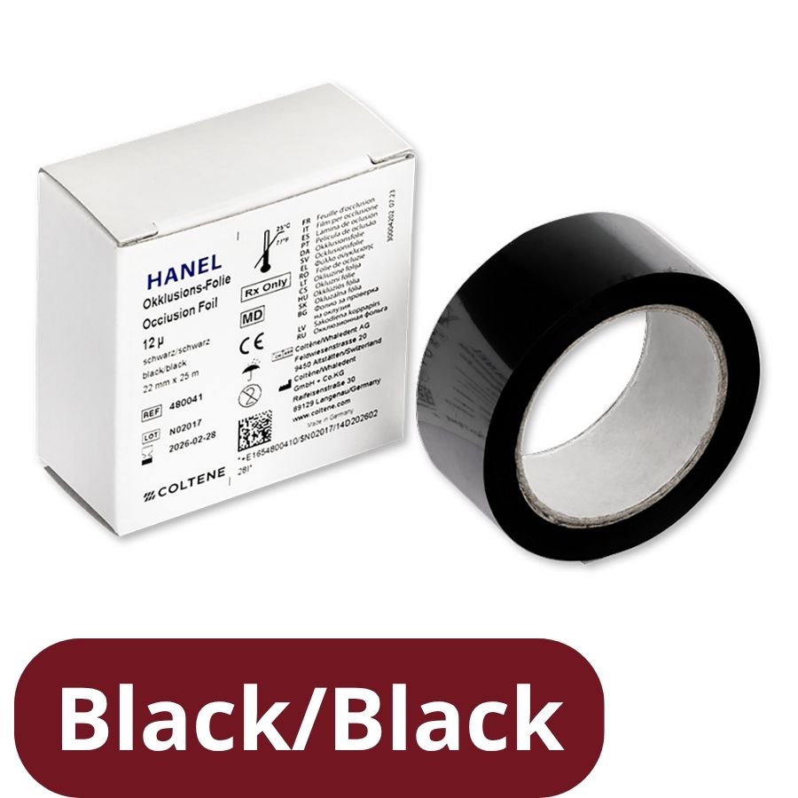 Hanel Dental Occlusion Foil 12 Micron 22mm x 25m Two-Sided Bite Film Roll Test