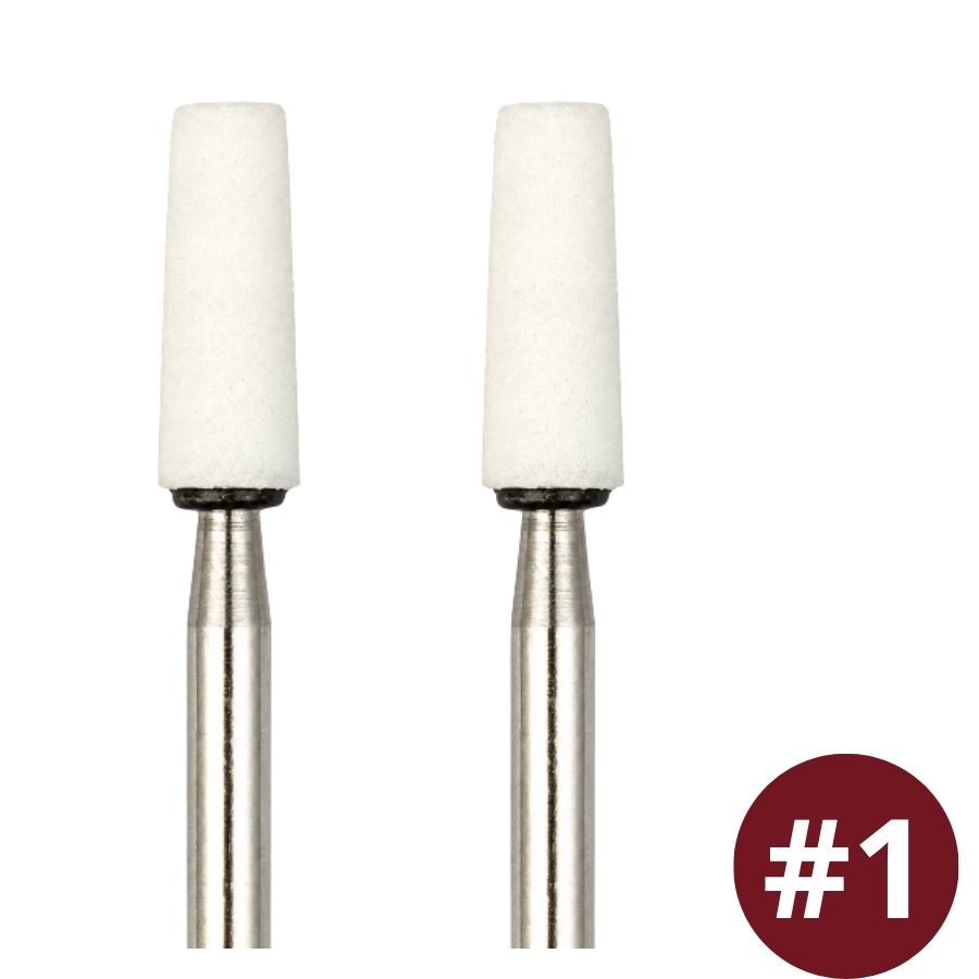 12/Pk HP Aluminum Oxide Mounted Finishing Stones #1-#4 White Pink Polishing Grit