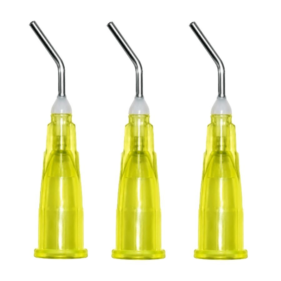 100/300/Pk Pre-Bent Applicator Tips 20ga Blunt-End Dispensing Resin Flowable