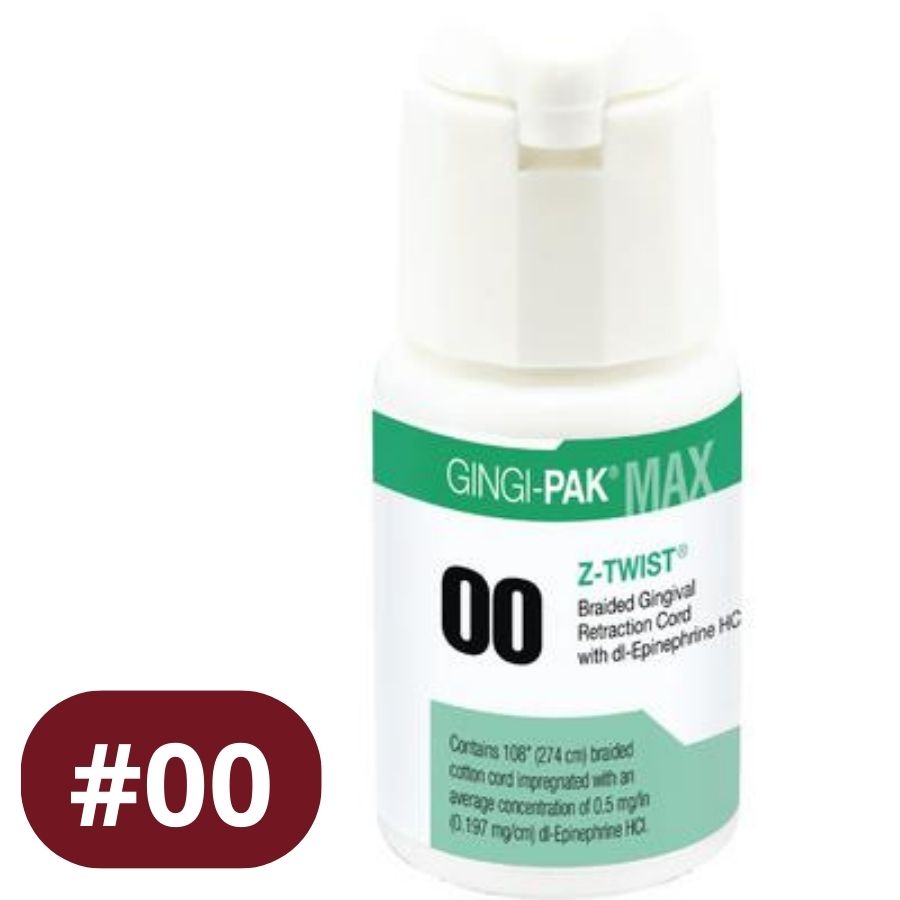 Gingi-Pak Dental Gingival Retraction Cord Z-Twist Packing #00/1/2/3 Epinephrine