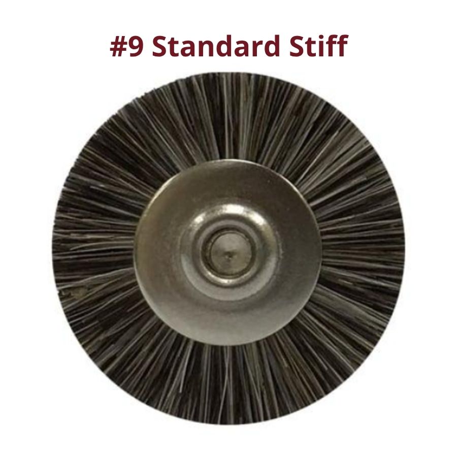 12/144/Pk HP Mounted Bristle Brushes #9 #12 Standard Extra Stiff Lab Polishing
