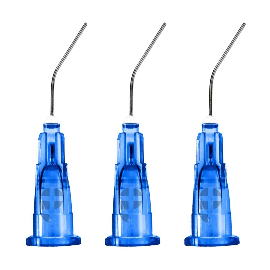 100/500/Pk Pre-Bent Applicator Tips 23ga Disposable Dispensing Resin Sealant