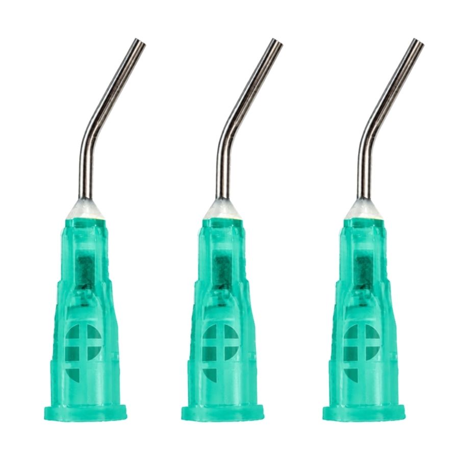 100/500/Pk Pre-Bent Applicator Tips 21ga Disposable Dispensing Resin Sealant