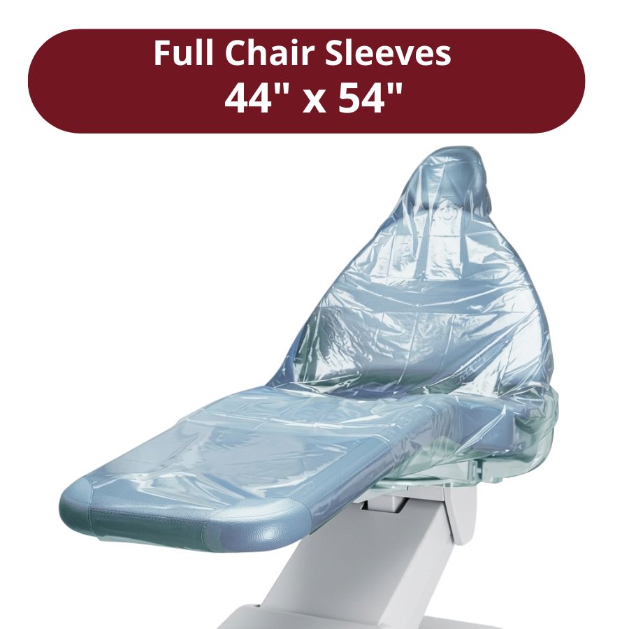 Dental Chair Covers Full/Half Clear Plastic Pleated Tear Resistant Up to 200/Box