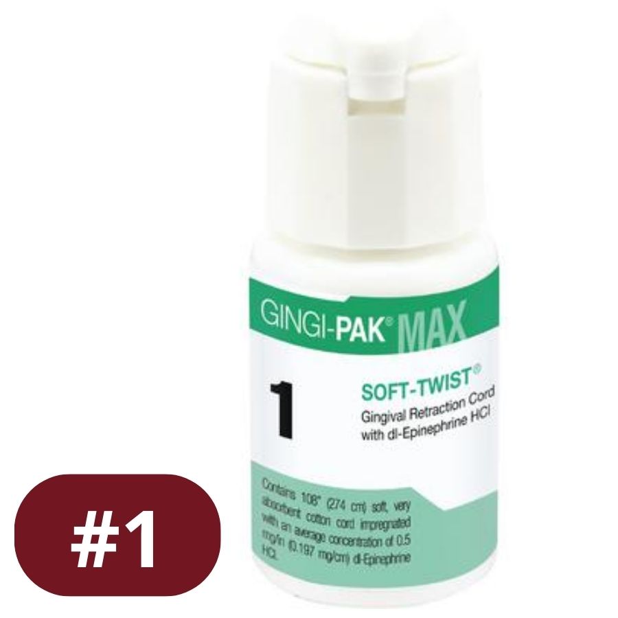 Gingi-Pak Dental Gingival Retraction Cord MAX Soft Twist Packing #1/2/3 Cotton