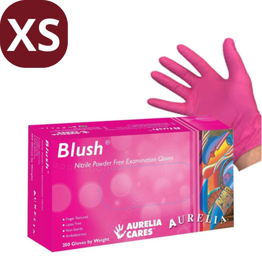 Up to 1000 Pink Nitrile Exam Gloves XS/S/M/L Textured Fingertips Ambidextrous