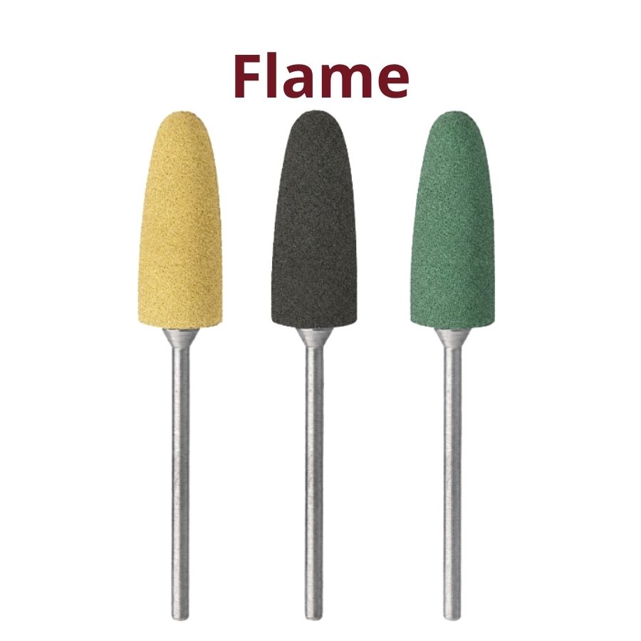 6/Pk HP Acrylic Silicone Polishing Kit Round Taper Flame Points Assorted Grit