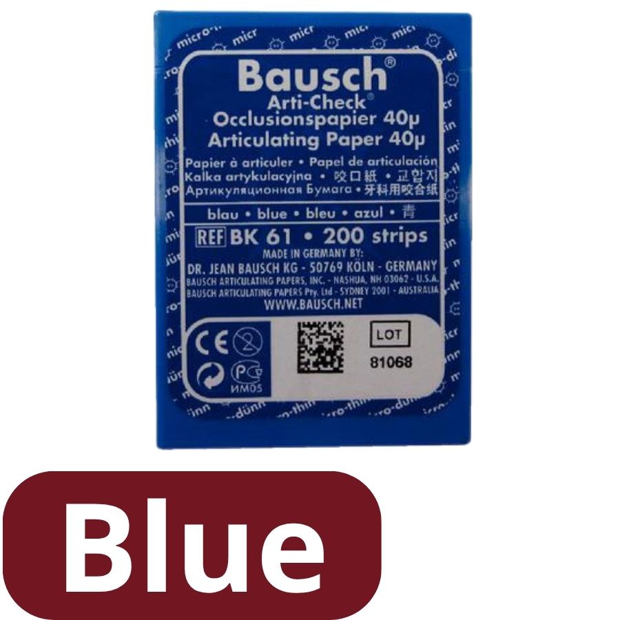 Bausch Dental Articulating Paper Strips 40 Micron 200/Pk Pre-Cut Occlusal Bite