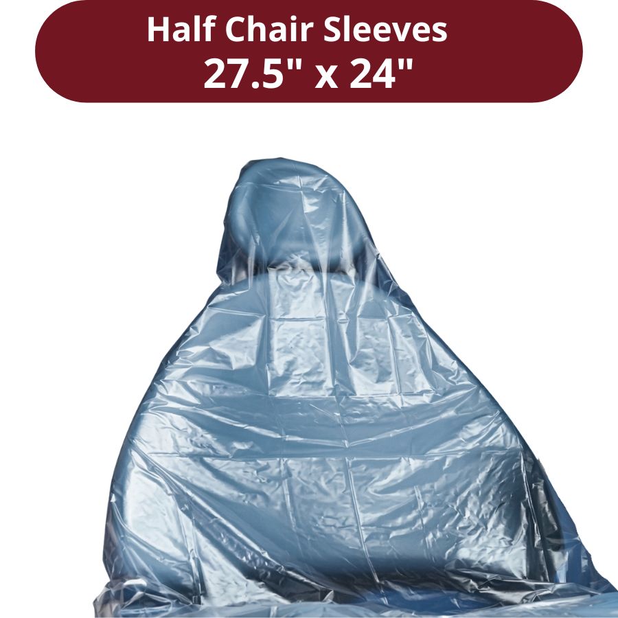 Dental Chair Covers Sleeves Full/Half Clear Poly Tear Resistant Up to 225/Box