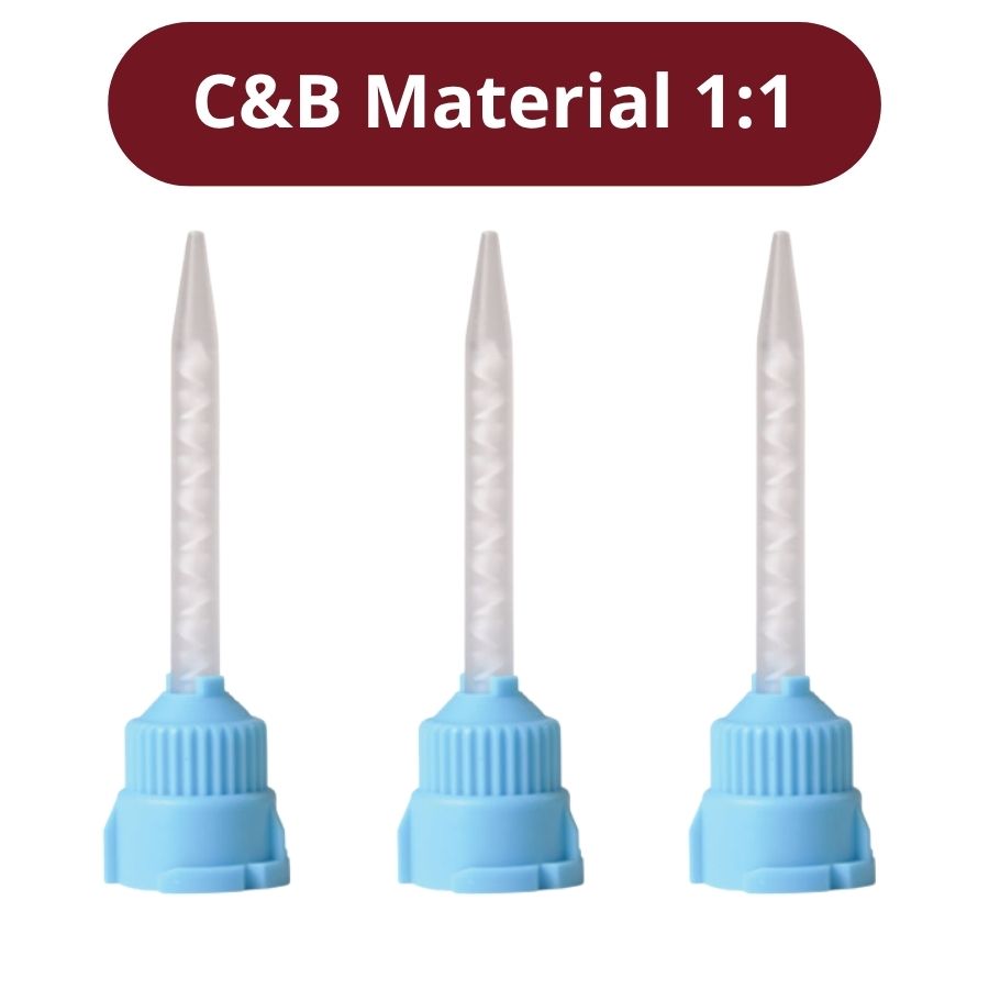 Crown & Bridge Material Mixing Tips 1:1 Dental Blue/White Temporary 25/30/50Pk