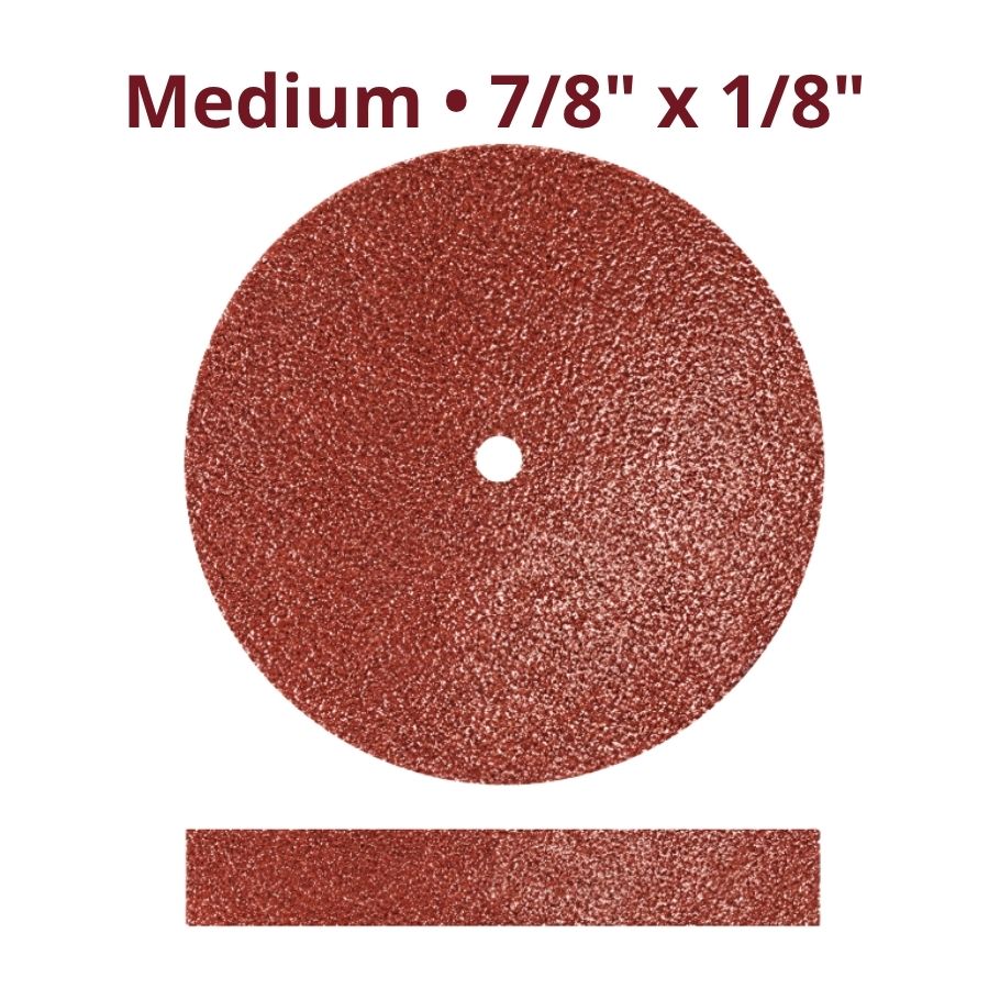 100/Pk 5/8″ 7/8″ Rubber Wheels Square Edge Red Green Medium Coarse Polishing