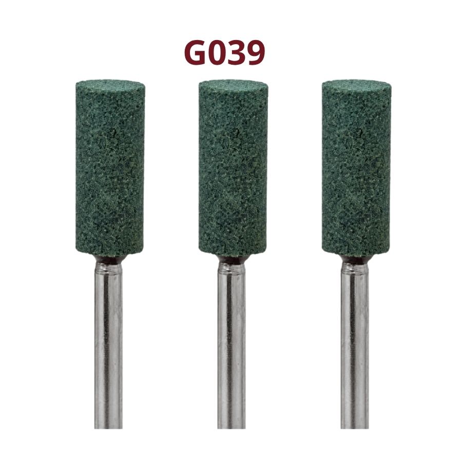 100/Pk HP Shank Mounted Grinding Stones Barrel Green White Blue Fine Medium Grit