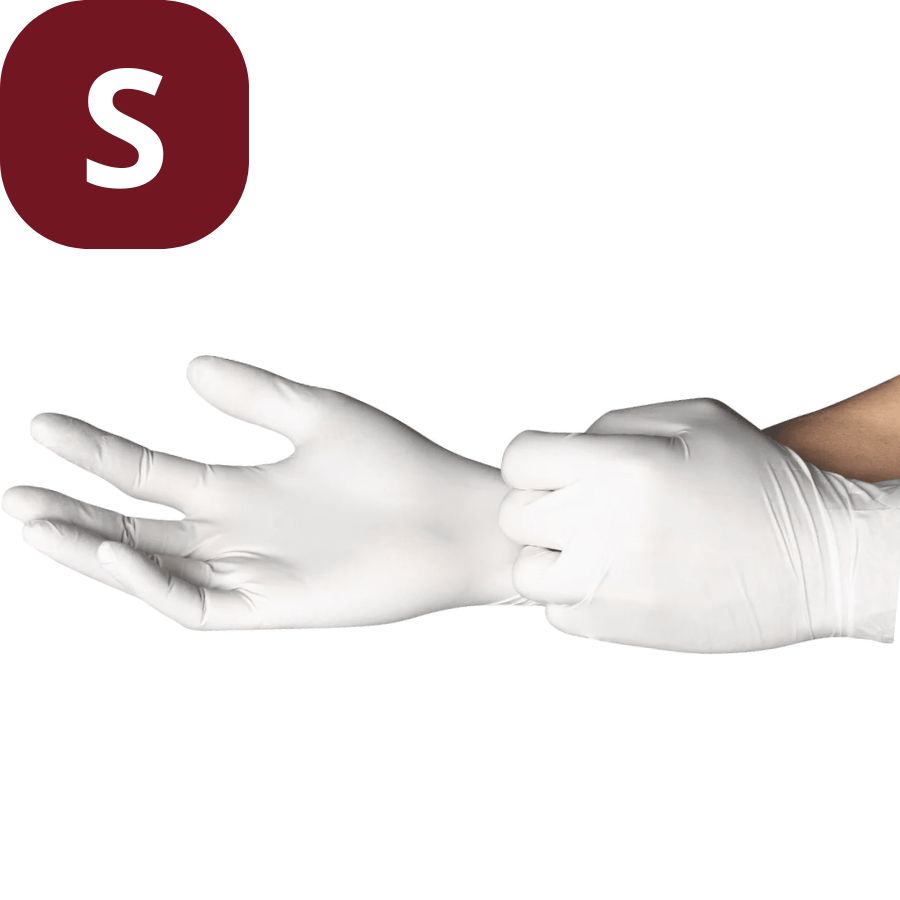 Up to 1000 White Chlorinated Latex Exam Gloves S/M/L Powder-Free Non-Sterile