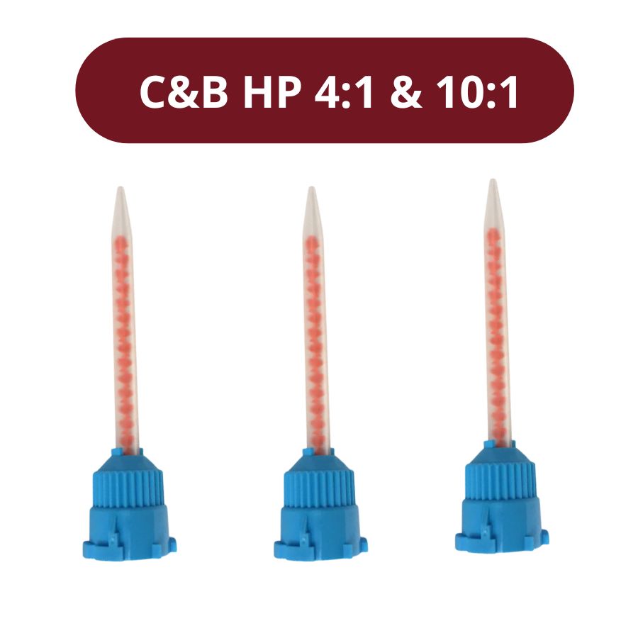 Crown & Bridge Mixing Tips 4:1/10:1 Ratio Dental Acrylic Blue/Orange Temp 25/Pk