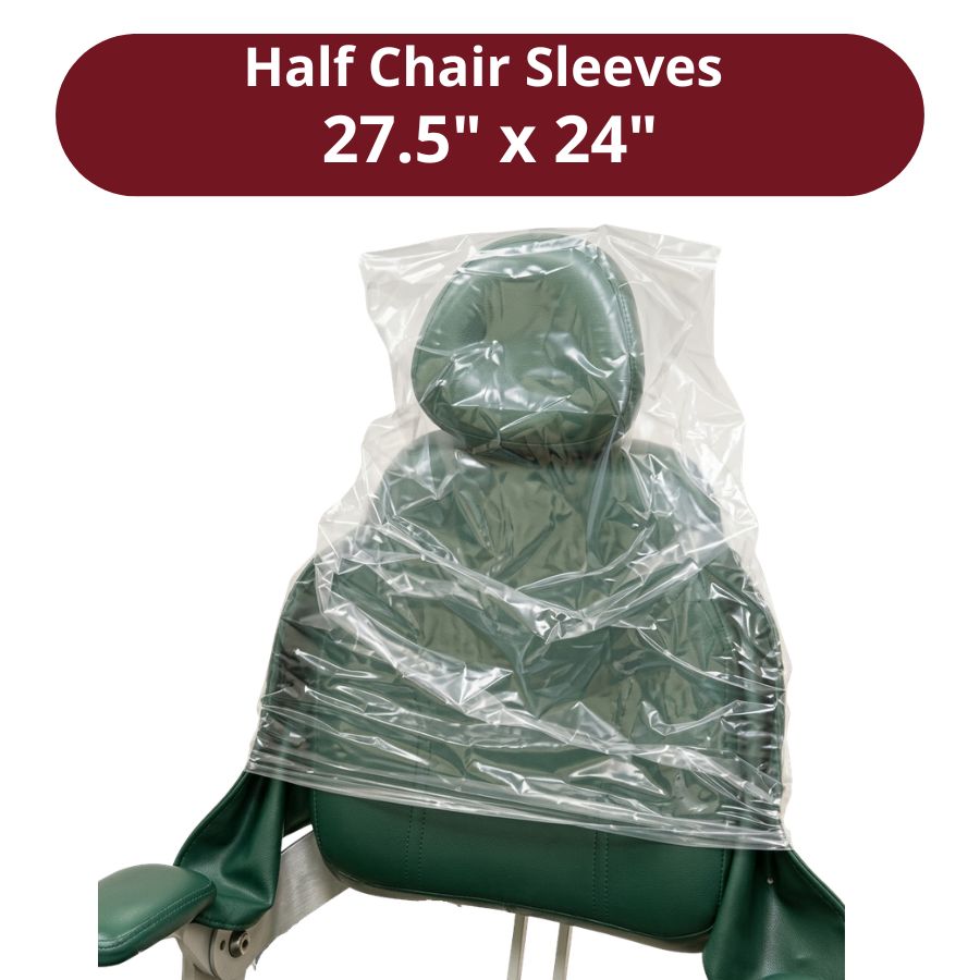 Up to 225 Dental Chair Sleeves Covers 2-Sided Plastic Half/Full Size Disposable