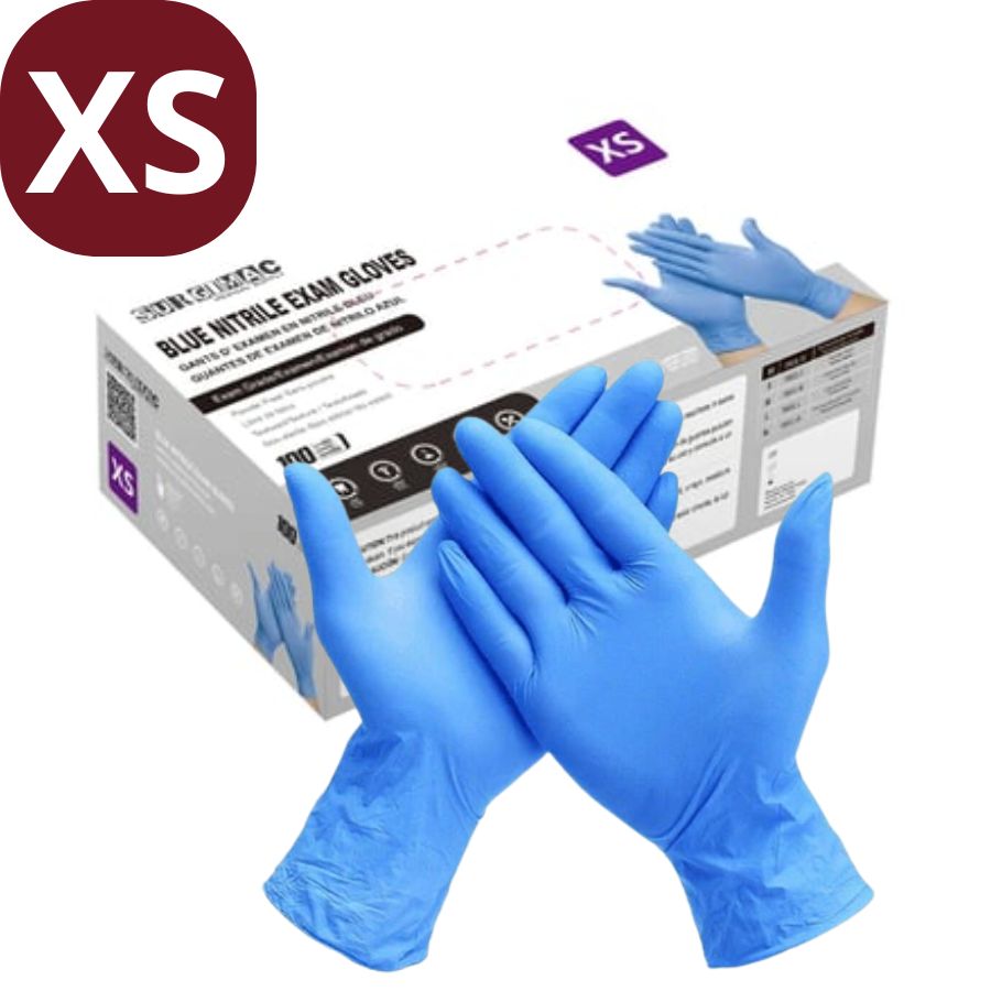 Up to 1000 Blue Nitrile Exam Gloves XS/S/M/L/XL Textured Fingertips Latex-Free
