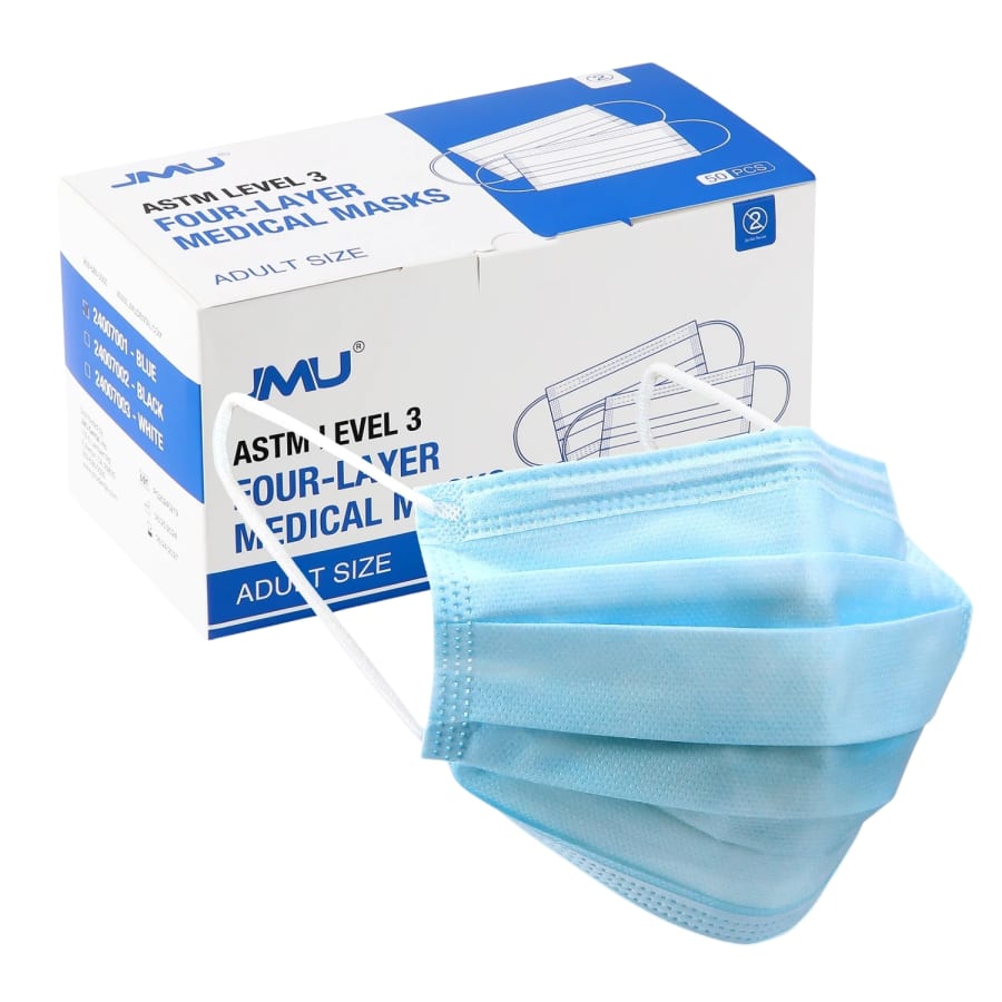 50/150/250 PCS ASTM Level 3 4-Ply Disposable Face Masks Earloop BFE PFE98% Adult