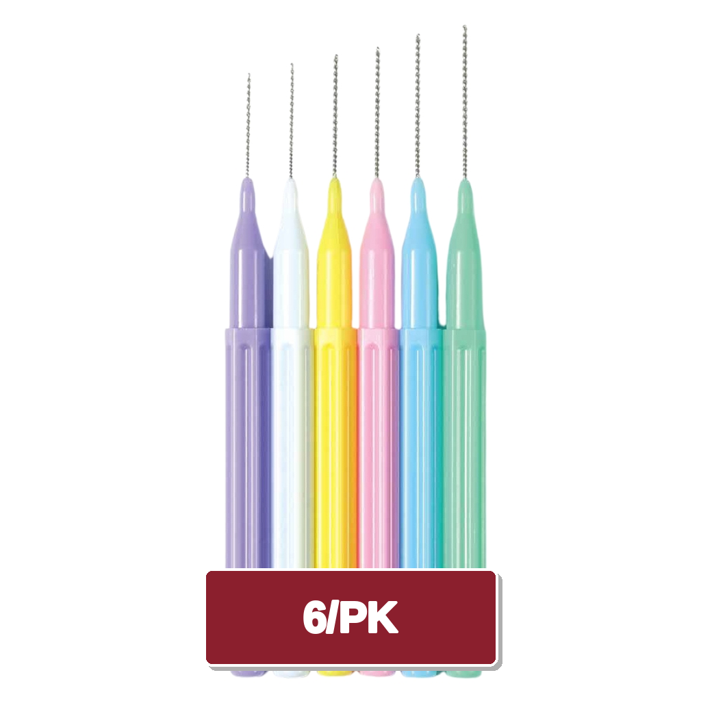 Interdental Brushes Assorted Sizes 1-6 w/ Recycled Plastic Handle Up to 60 ISO