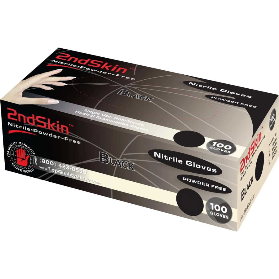 Nitrile Exam Gloves Powder Free Black Small 100/Box multiple options
